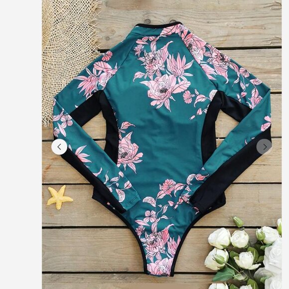 Long sleeve swimming suite Half Zip UPF50+, Size XL - Picture 6 of 10